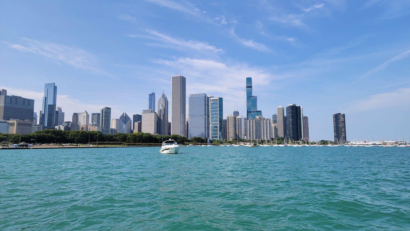 Chicago skyline from Lake Michigan